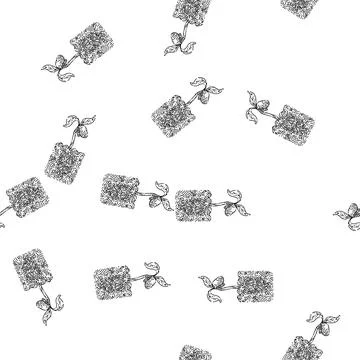Seamless pattern plant leaves appeared sketch hand drawn Stock Illustration