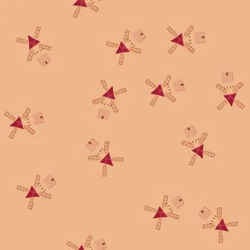 Seamless pattern plant mill farm cartoon vector Stock Illustration