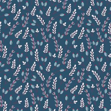 Seamless pattern with plant ornament Stock Illustration