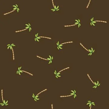 Seamless pattern plant palm coconut cartoon vector 스톡 일러스트
