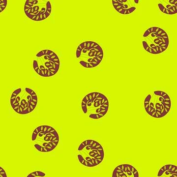 Seamless pattern plant tree of life cartoon vector イラスト素材
