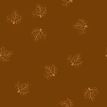 Seamless pattern plant tree root cartoon vector Illustrazione stock
