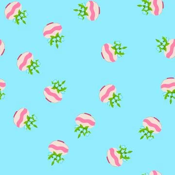 Seamless pattern plant vase flower cartoon vector 库存插图