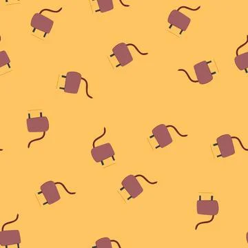 Seamless pattern plant watering can metal cartoon vector Stock Illustration
