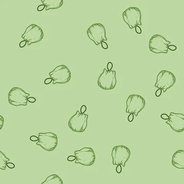 Seamless pattern plantbased compostable trash bag cartoon vector Stock Illustration