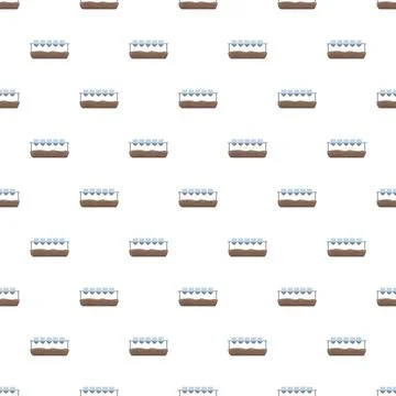 Seamless pattern of planting seeds in soil beds Stock Illustration