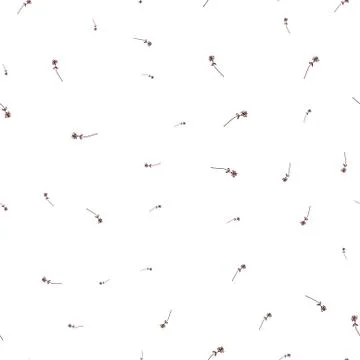 Seamless pattern of plants in doodle style. Stock Illustration