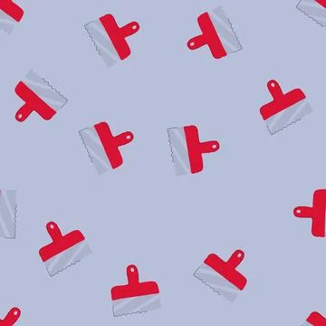 Seamless pattern plaster notched trowel cartoon vector Illustrazione stock