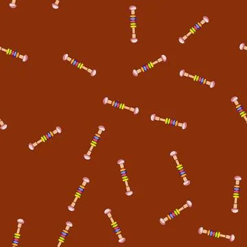 Seamless pattern plastic baby rattle cartoon vector Illustrazione stock