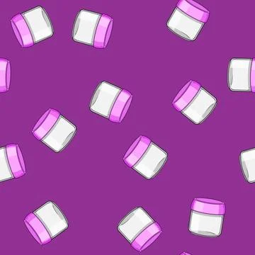 Seamless pattern plastic food storage container baby cartoon vector Stockillustratie