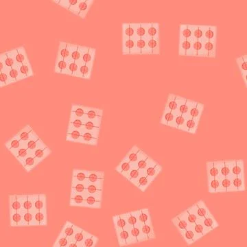 Seamless pattern plastic ice cube tray color icon vector Stock Illustration