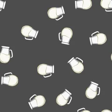 Seamless pattern plastic milk jug cartoon vector Stock Illustration