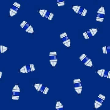 Seamless pattern plastic mineral water bottle cartoon vector Stock Illustration