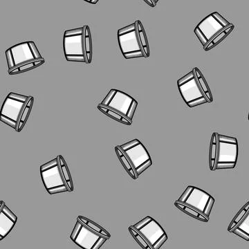Seamless pattern plastic reusable coffee filter cartoon vector Stockillustratie