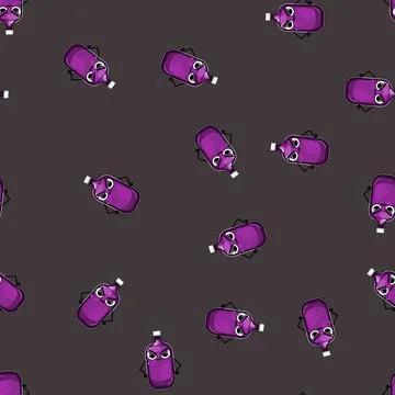 Seamless pattern plastic soda bottle character cartoon vector Stock Illustration