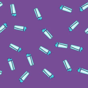 Seamless pattern plastic sport drinking bottle cartoon vector Stock Illustration