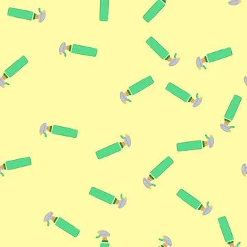 Seamless pattern plastic spray bottle cartoon vector Stock Illustration