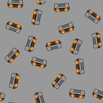 Seamless pattern Plastic toolbox with handle illustrating repair and renovati Illustration