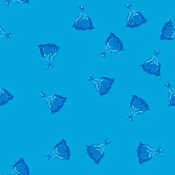 Seamless pattern plastic trash bag cartoon vector Stock Illustration