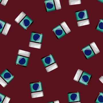 Seamless pattern plastic vitamin bottle cartoon vector Illustrazione stock