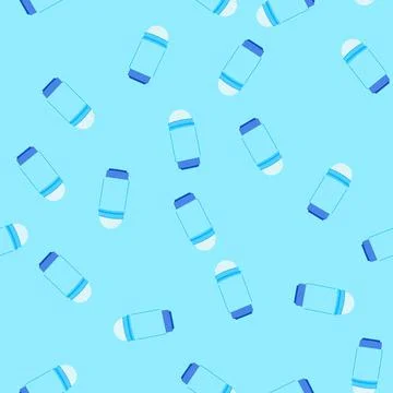 Seamless pattern plasticfree deodorant eco friendly cartoon vector Stock Illustration