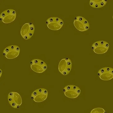 Seamless pattern plate bowl pet color icon vector Illustrazione stock