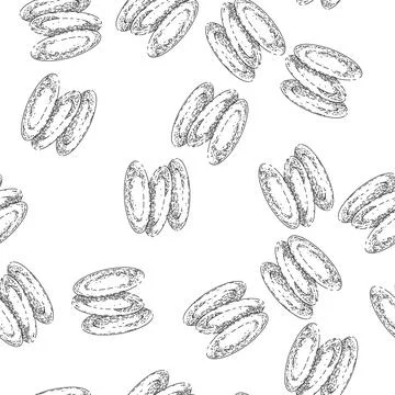 Seamless pattern plate sketch hand drawn Stock Illustration