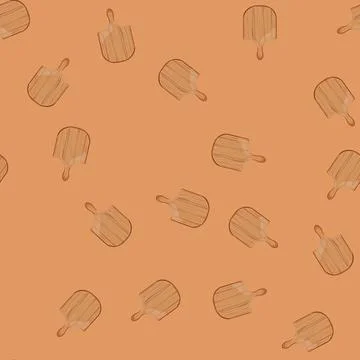 Seamless pattern plate wooden pizza board cartoon vector Stock Illustration
