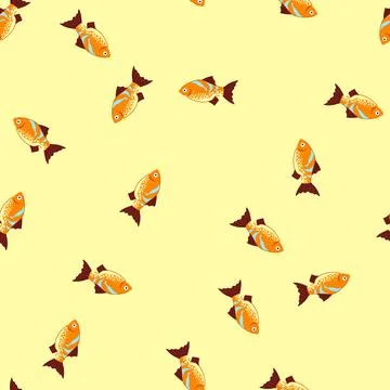 Seamless pattern platy decorative fish cartoon vector Stock Illustration