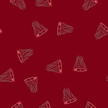 Seamless pattern play basketball hoop cartoon vector Stock Illustration