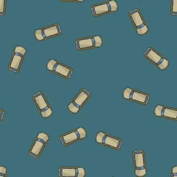 Seamless pattern play car top view cartoon vector Stock Illustration
