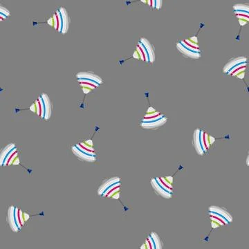 Seamless pattern play spinning top toy cartoon vector Stockillustratie