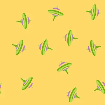 Seamless pattern play spinning top cartoon vector 스톡 일러스트