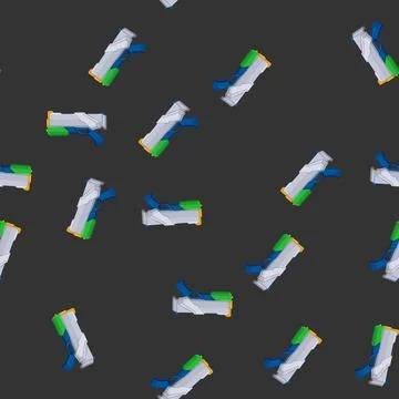 Seamless pattern play water gun toy cartoon vector Stock Illustration