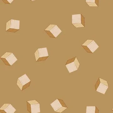 Seamless pattern play wooden blocks cartoon vector Illustrazione stock