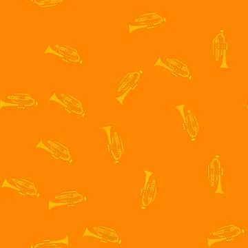 Seamless pattern player trumpet cartoon vector Stockillustratie