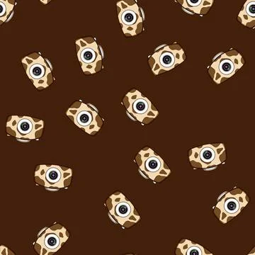 Seamless pattern Playful camera doodle capturing creative artistic moments Illustrazione stock