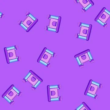 Seamless pattern playground inflatable castle cartoon vector Stock Illustration