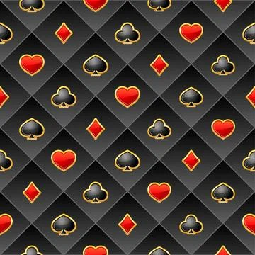 Seamless pattern with playing card suits. Poker bacdrop. Playing pattern Stock Illustration