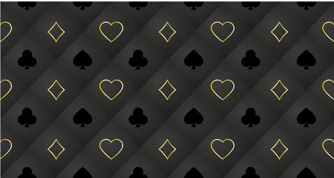 Seamless pattern with playing cards signs Stock Illustration