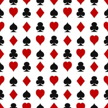 Seamless pattern with playing cards suits Stock Illustration