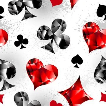 Seamless pattern with playing symbols 스톡 일러스트