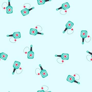 Seamless pattern playing a vintage paddle ball game toy Stock Illustration
