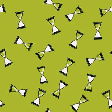 Seamless pattern playtime sand timer kids cartoon vector Stockillustratie