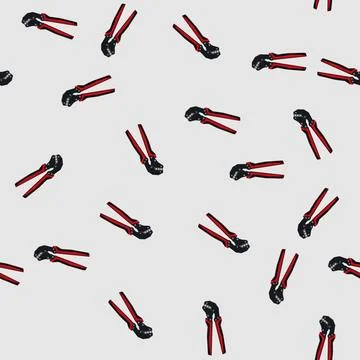 Seamless pattern pliers crimper tool cartoon vector Illustrazione stock