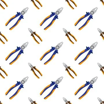 Seamless pattern with pliers. Vector illustration. Stock Illustration