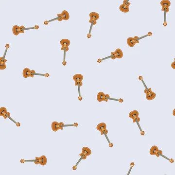 Seamless pattern plucking ukulele cartoon vector Stock Illustration