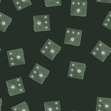 Seamless pattern plug headphone amp cartoon vector Stock Illustration