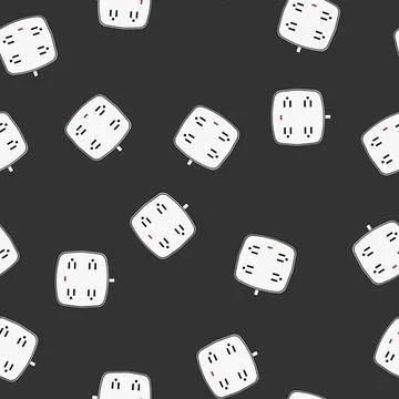 Seamless pattern plug power strip smart cartoon vector イラスト素材