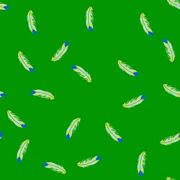 Seamless pattern plumage feather exotic bird cartoon vector 스톡 일러스트